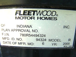 2005 AMERICAN TRADITION MOTORHOME PARTS FOR SALE | USED RV PARTS 