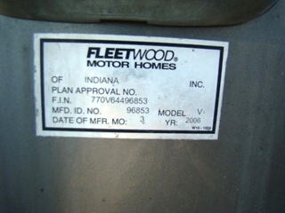 2006 FLEETWOOD DISCOVERY MOTORHOME PARTS FOR SALE 