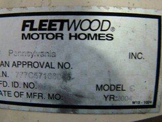 2005 FLEETWOOD PACEARROW PARTS FOR SALE 