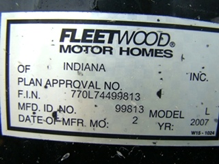 2007 FLEETWOOD DISCOVERY PARTS FOR SALE  - VISONE RV SALVAGE YARD