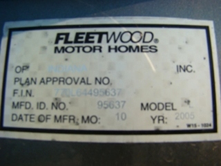 2006 FLEETWOOD DISCOVERY MOTORHOME PARTS FOR SALE